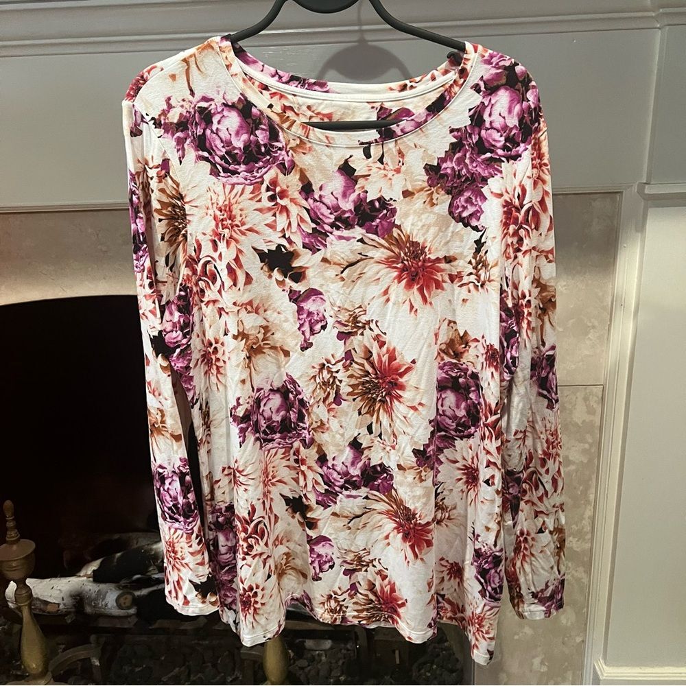 Chico’s Floral Long Sleeve Women's Top size XL